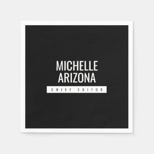 Serviette En Papier Minimaliste noir professionnel moderne