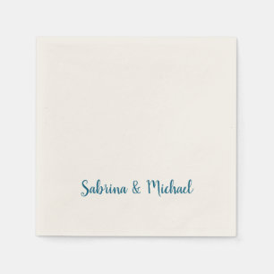Serviette En Papier Minimaliste Professionnel Moderne Plaine Bleu & Ec