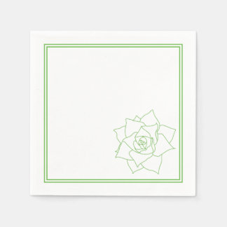 Serviette En Papier Minimaliste Succulent Vert Botanique