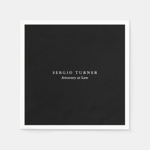 Serviette En Papier Minimaliste tendance Noir professionnel