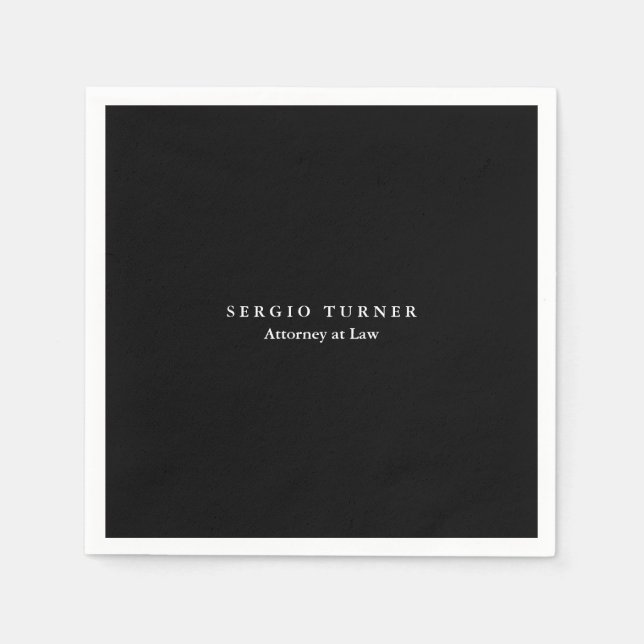 Serviette En Papier Minimaliste tendance Noir professionnel (Devant)