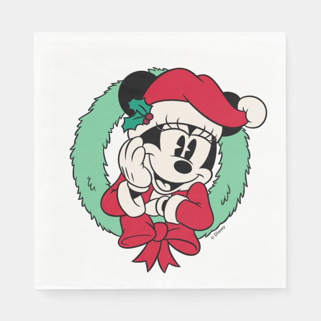 Serviette En Papier Minnie | Cute couronne de vacances (Devant)