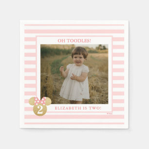 Serviette En Papier Minnie   Gold & Pink Strithday photo