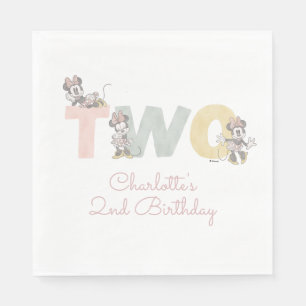 Serviette En Papier Minnie Mouse aquarelle 2e anniversaire