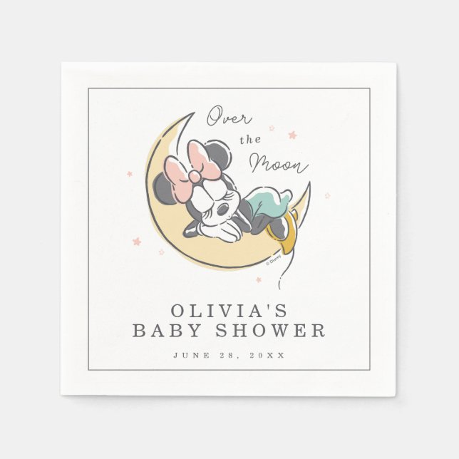 Serviette En Papier Minnie Mouse | Au-dessus de la lune - Baby shower  (Devant)