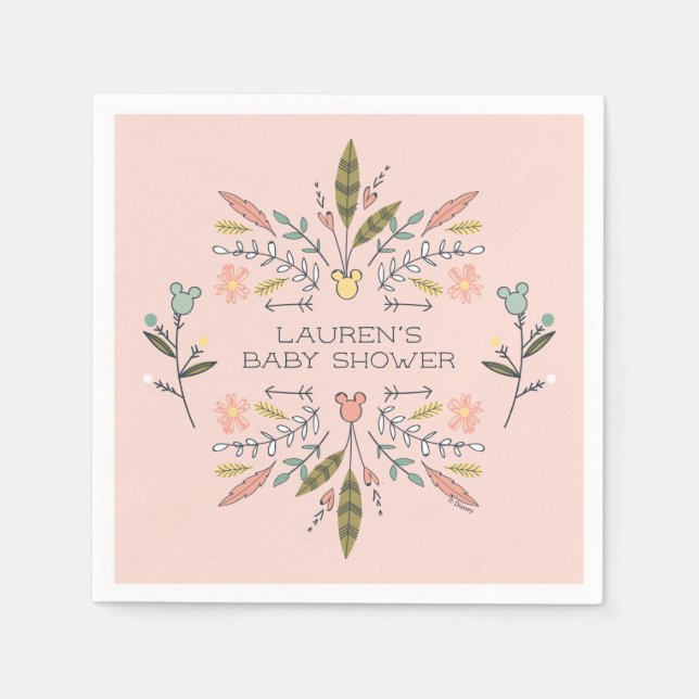 Serviette En Papier Minnie Mouse Boho Festival Baby shower fille (Devant)