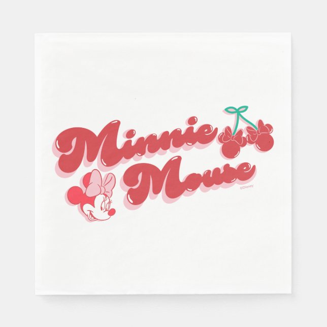 Serviette En Papier Minnie Mouse Cerise Douce Script (Devant)