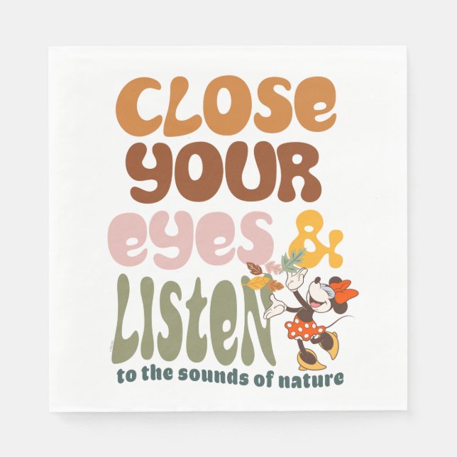 Serviette En Papier Minnie Mouse |Fermez vos yeux et écoutez (Devant)