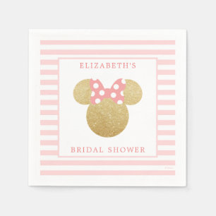 Serviette En Papier Minnie Mouse   Fête de Mariage Or et Rose
