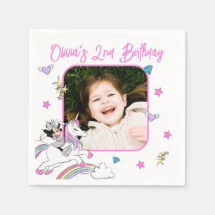 Serviette En Papier Minnie Mouse   Rainbow Unicorn Girls Anniversaire