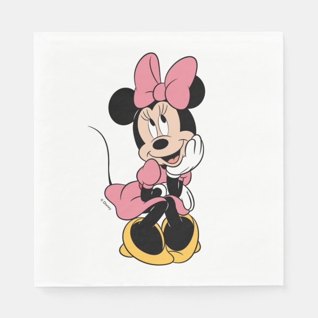 Serviette En Papier Minnie | Poster en rose (Devant)