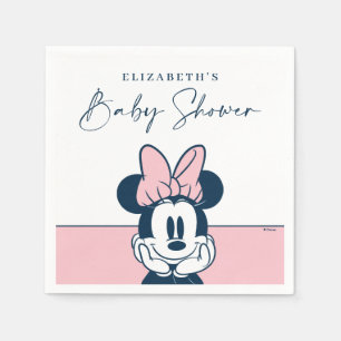 Serviette En Papier Minnie Souris rose et Baby shower bleu