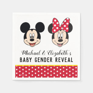Serviette En Papier Minnie Souris rose et Baby shower bleu