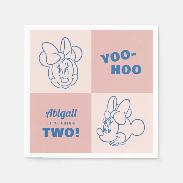 Serviette En Papier Minnie Souris rose | Filles Anniversaire (Devant)