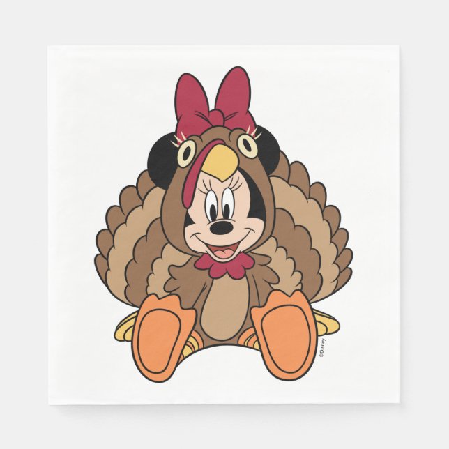 Serviette En Papier Minnie Souris Thanksgiving Turquie (Devant)
