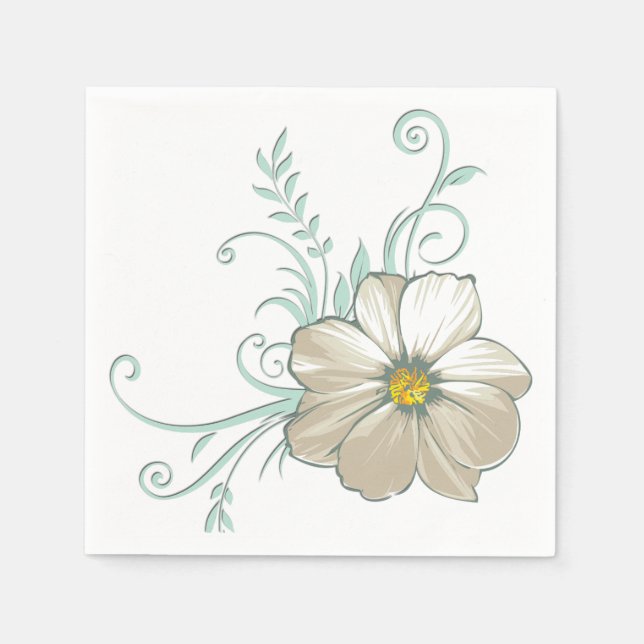 SERVIETTE EN PAPIER MINT BISQUE POINTS STRIPES PAPIER NAPKINS (Devant)