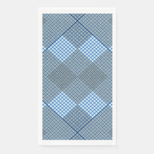 Serviette En Papier Minuscule à damiers 2 tons 04A Lblue BG