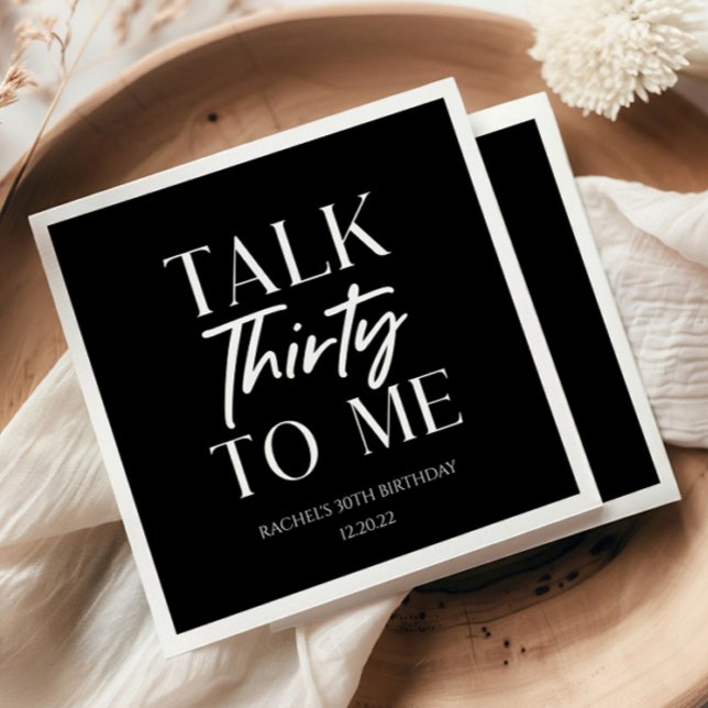 Serviette En Papier Minuscule Black Talk Trente To Me 30e anniversaire (Créateur téléchargé)