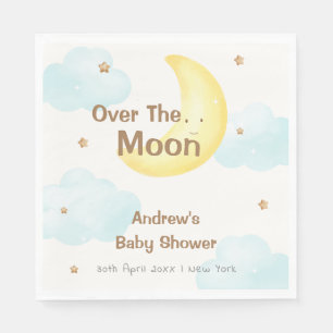 Serviette En Papier Minuscule Sur Le Baby shower Lune