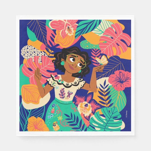 Serviette En Papier Mirabel d'Encanto | Graphique floral (Devant)