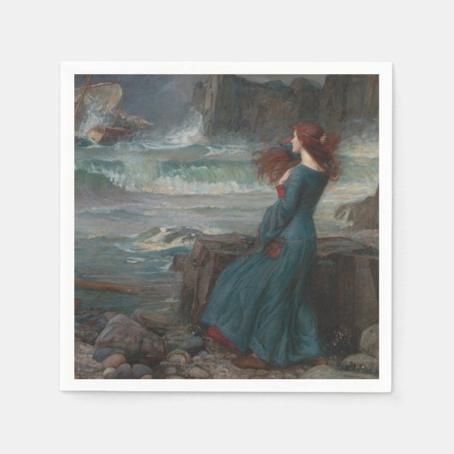 Serviette En Papier Miranda (par John William Waterhouse) (Devant)