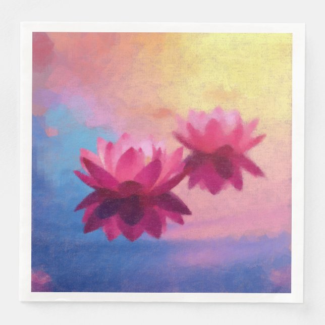 Serviette En Papier Miroir de fleurs (Devant)