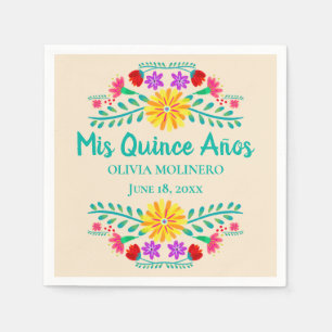 Serviette En Papier Mis Quince Anos Champagne Mexicaine Quincenera