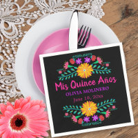 Mis Quince Anos Mexican Fiesta Quincenera Black
