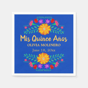 Serviette En Papier Mis Quince Anos Royal Blue Quincenera Party