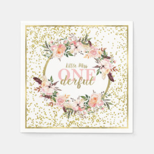 Serviette En Papier Miss ONEderful Anniversaire Napkin