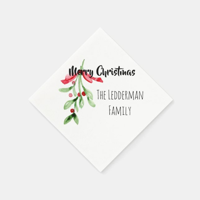 Serviette En Papier Mistletoe - Napkin de Noël (Coin)
