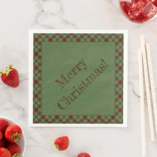 Serviette En Papier Mistletoe & Plaid Holly