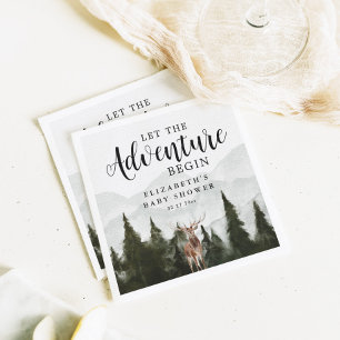 Serviette En Papier Misty Forest Deer Adventure Commencer le Baby show