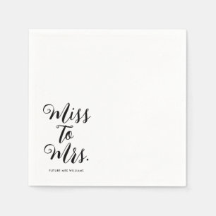 Serviette En Papier Mlle à Mme Modern Fête des mariées Bachelorette