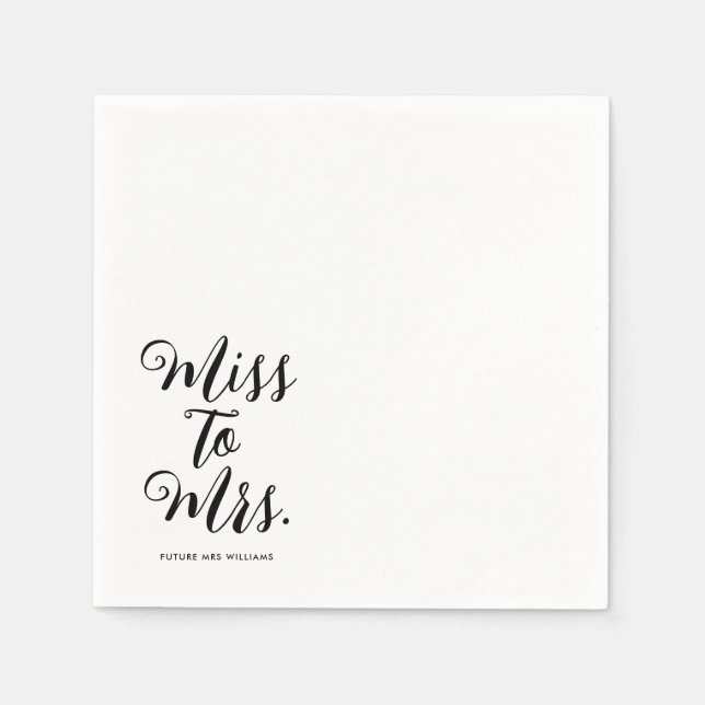 Serviette En Papier Mlle à Mme Modern Fête des mariées Bachelorette (Devant)