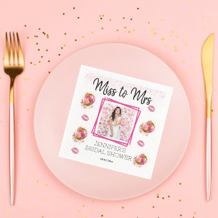 Serviette En Papier Mlle à Mme Pink Parties scintillant douche nuptial