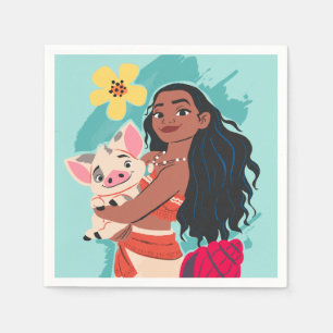 Serviette En Papier Moana Holding Pua illustré graphique