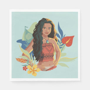 Serviette En Papier Moana Live Action Portrait de Canoë Tropical
