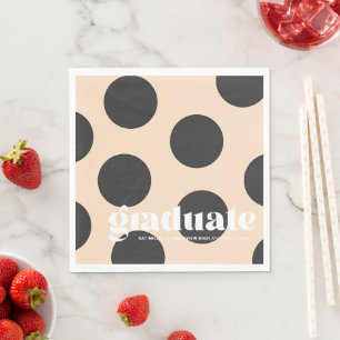Serviette En Papier Mod Polka Dot Graduation Party Napkins