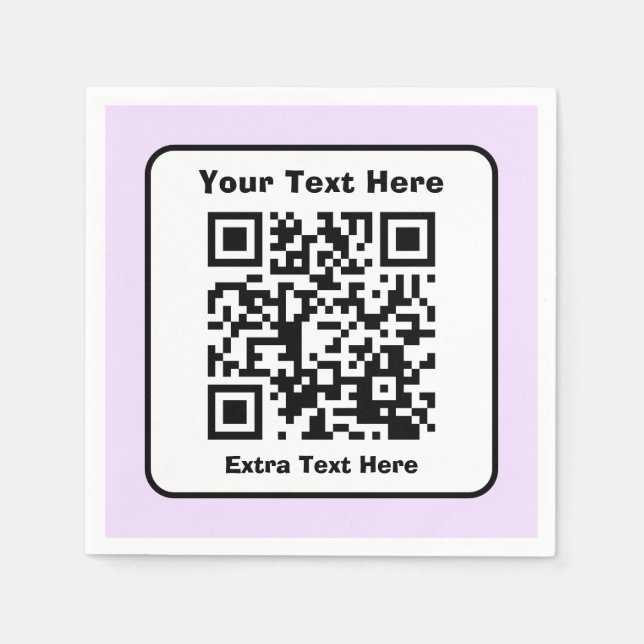 Serviette En Papier Modèle de code QR numérisable avec texte modifiabl (Devant)