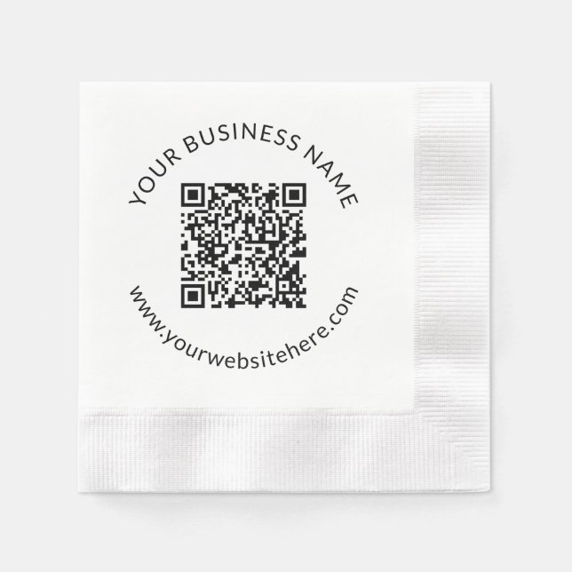 Serviette En Papier Modèle de code QR téléchargé avec texte modifiable (Devant)