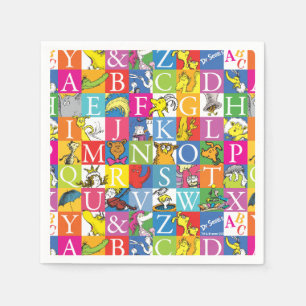 Serviette En Papier Modèle de lettres majuscules colorées de l'ABC de