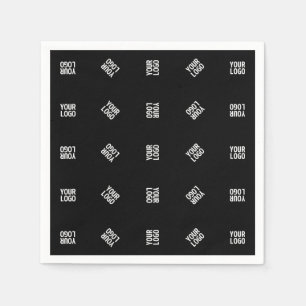 Serviette En Papier Modèle de logo moderne unique Noir