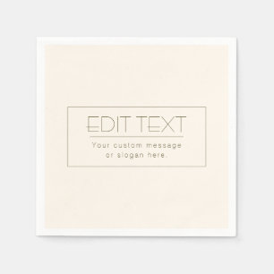 Serviette En Papier Modèle éditable élégant Blanc cassé et marron fo