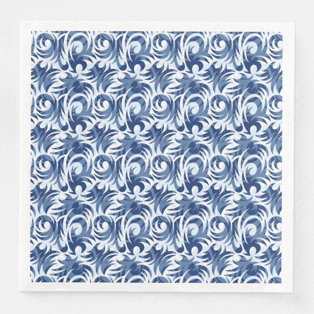 Serviette En Papier Modèle floral bleu doux (Devant)