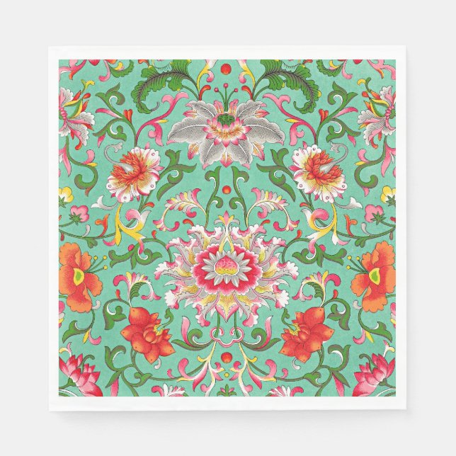 Serviette En Papier Modèle floral coloré (Devant)