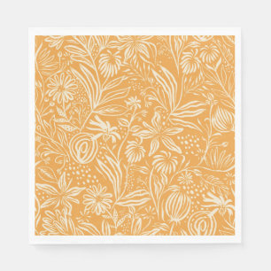 Serviette En Papier Modèle floral préféré en Jaune doré,