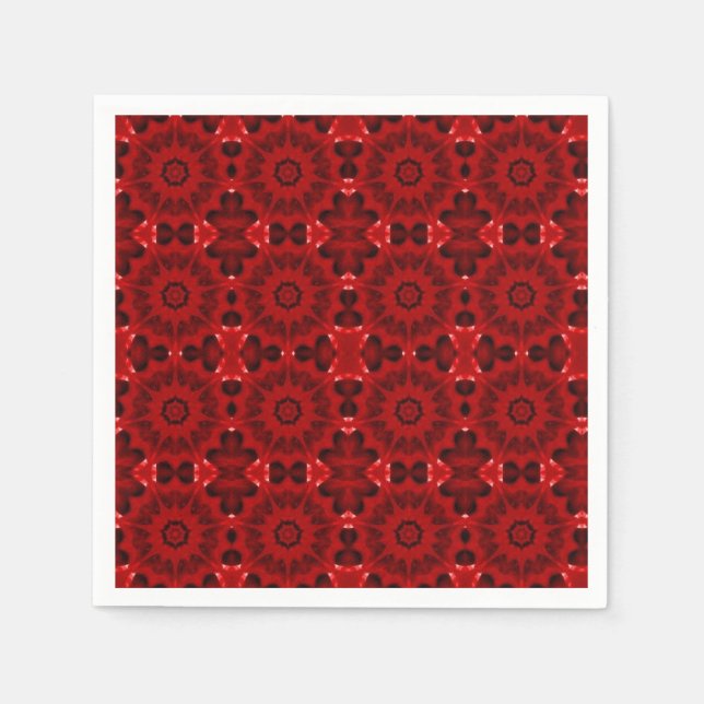 Serviette En Papier Modèle géométrique standard rouge écarlate (Devant)