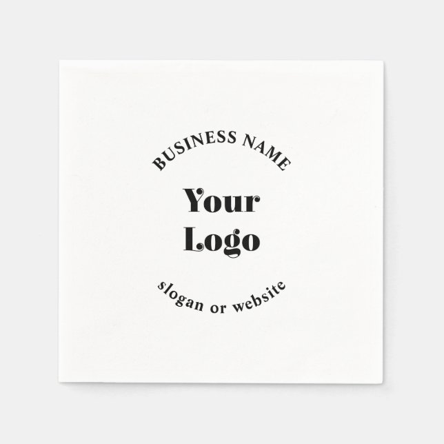 Serviette En Papier Modèle minimaliste rétro-moderne pour votre logo (Devant)
