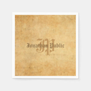 Serviette En Papier Modèle nostalgique élégant de monogramme manusc